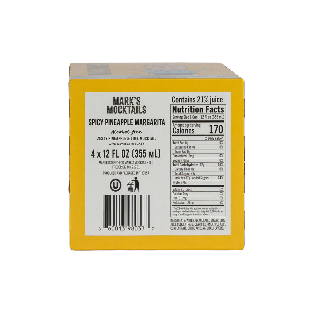 Spicy Pineapple Margarita - 4 Pack - 12oz Cans