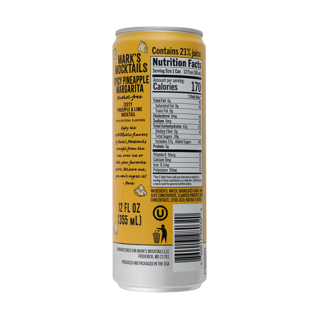 Spicy Pineapple Margarita - 4 Pack - 12oz Cans
