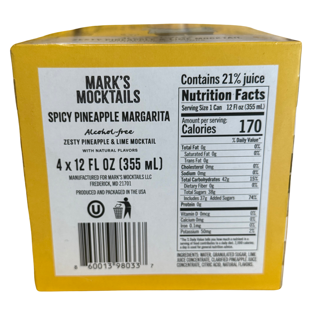 Spicy Pineapple Margarita Case 12oz Cans X 24